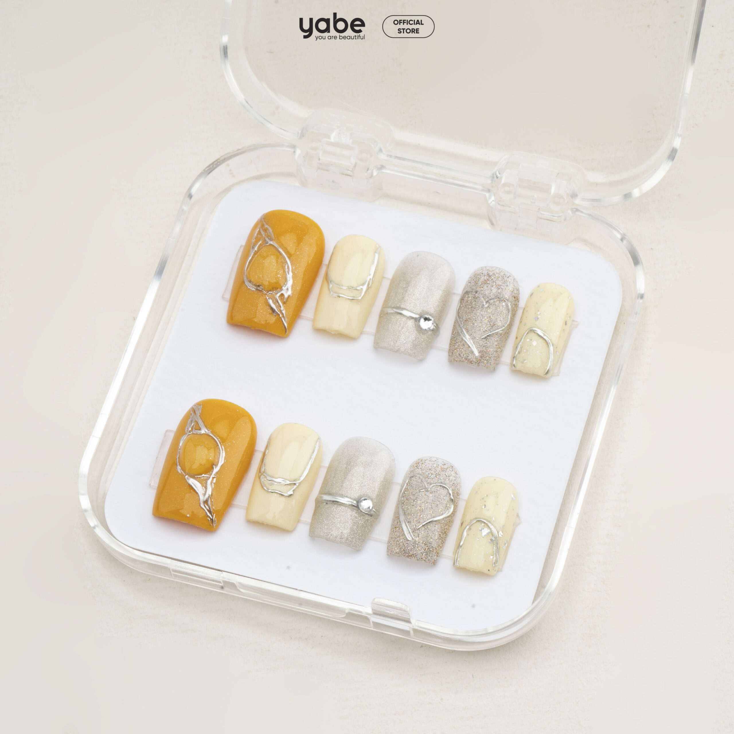 Press on nails lovely yellow 1000