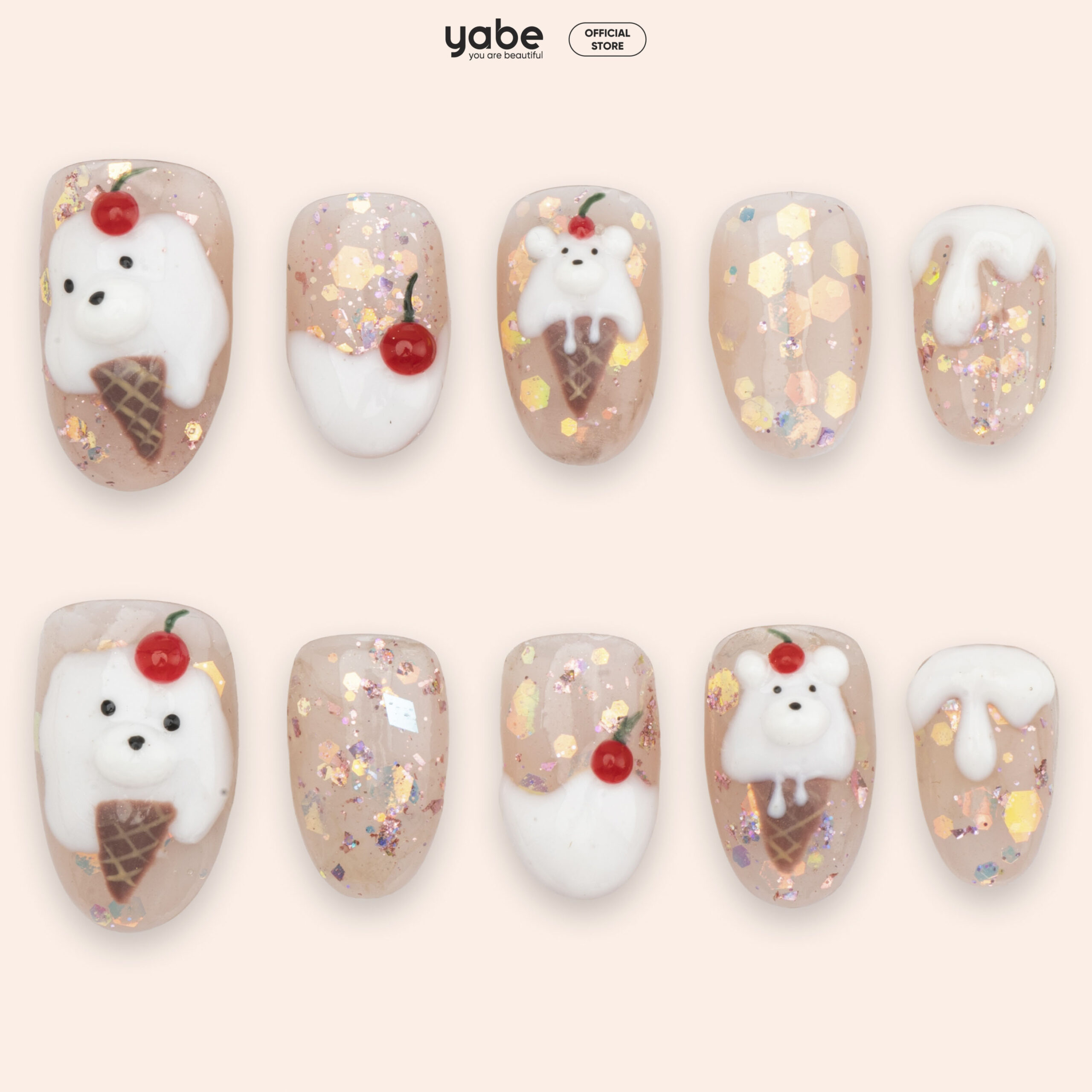 Press on nails lovely pink 1003