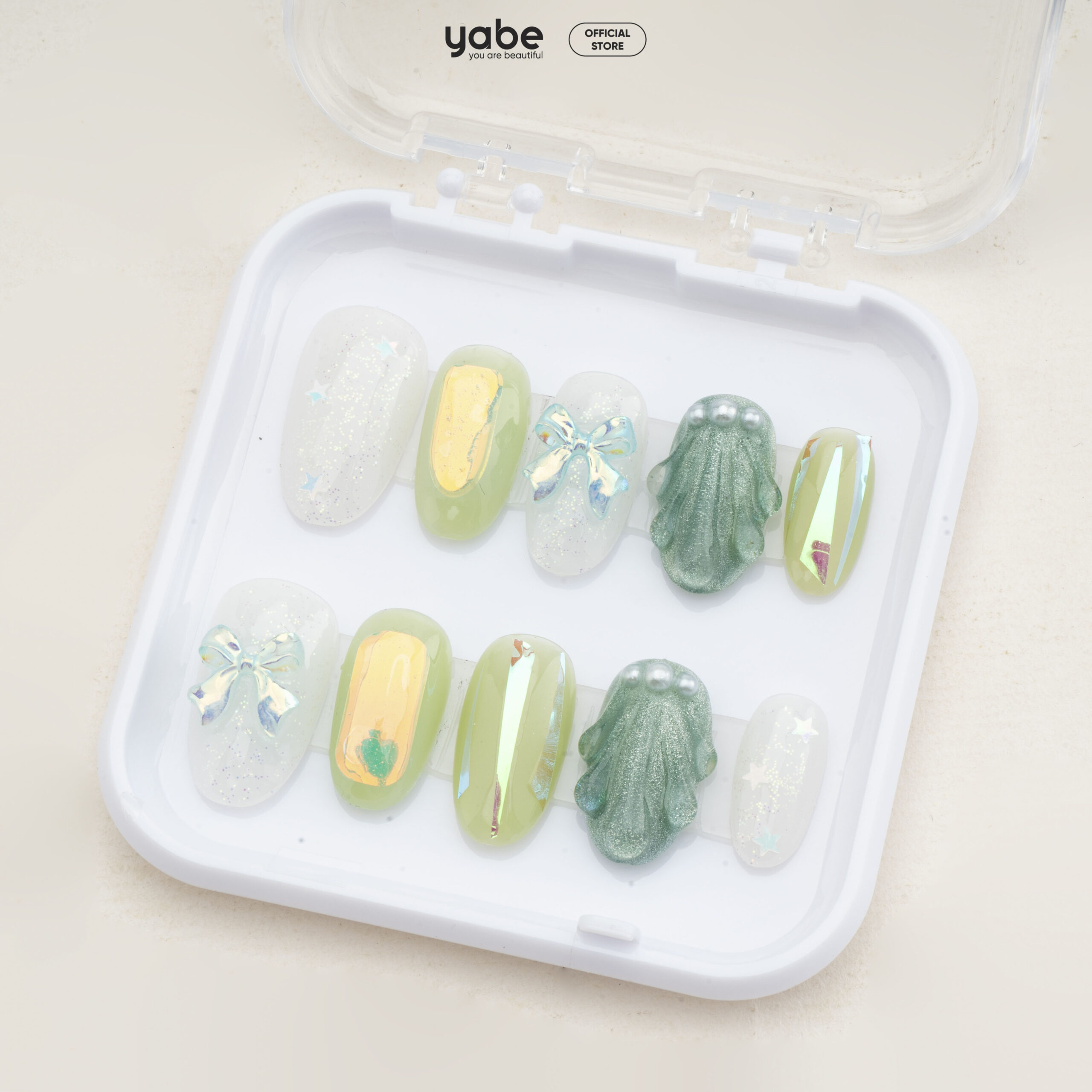 Press on nails lovely green 1017
