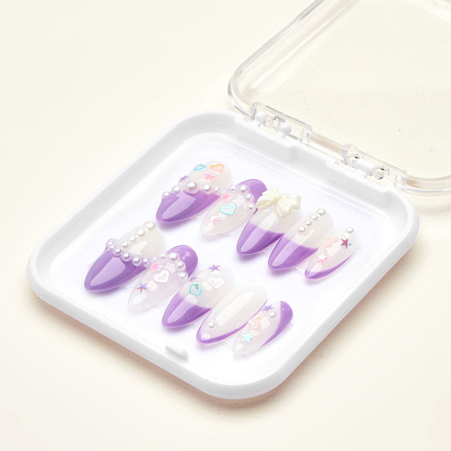 Press on nails lovely purple 1023