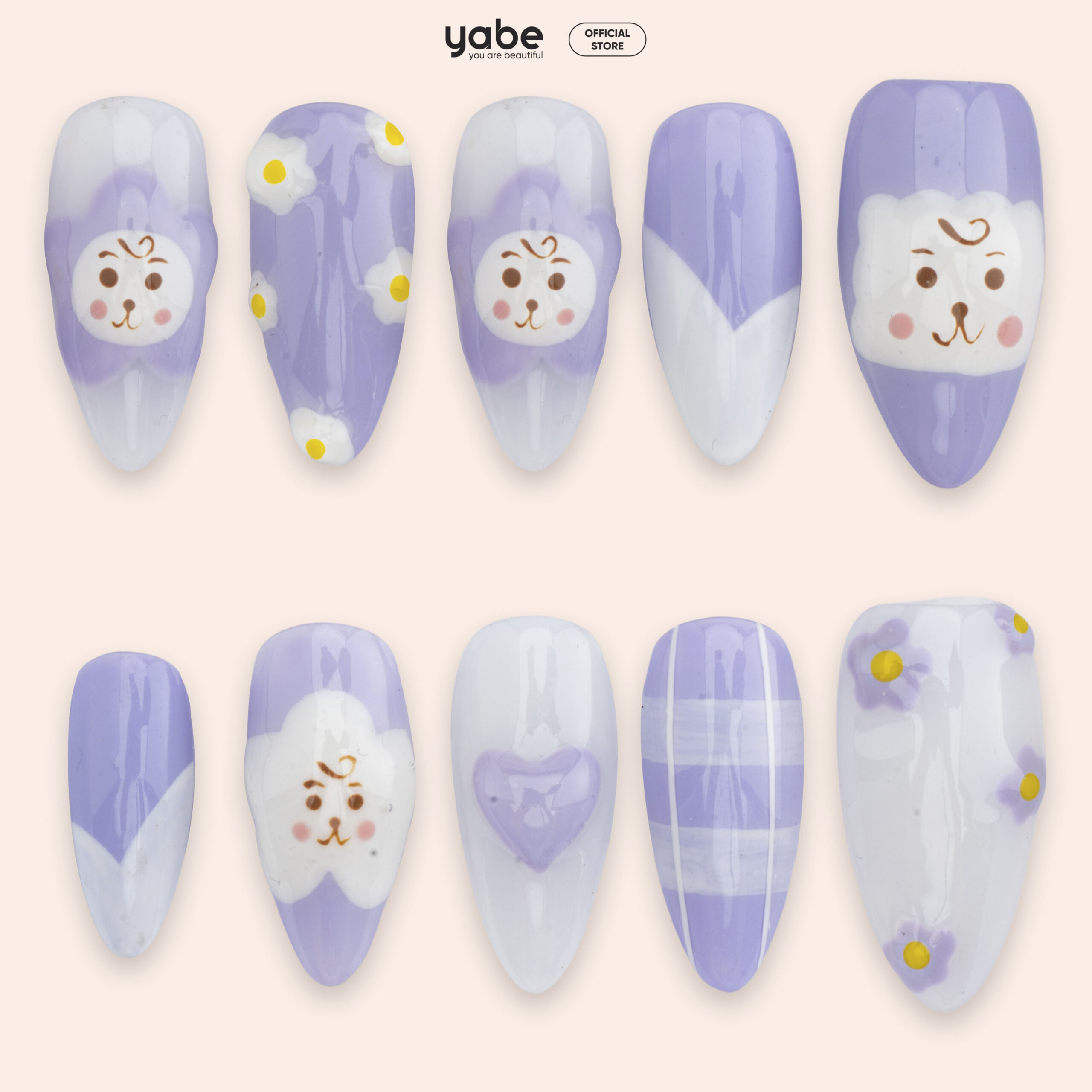 Press on nails lovely purple 1024