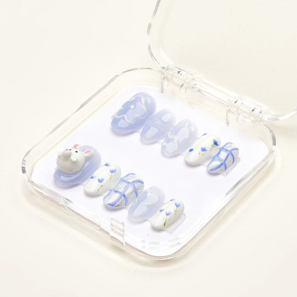 Press on nails lovely blue 1025