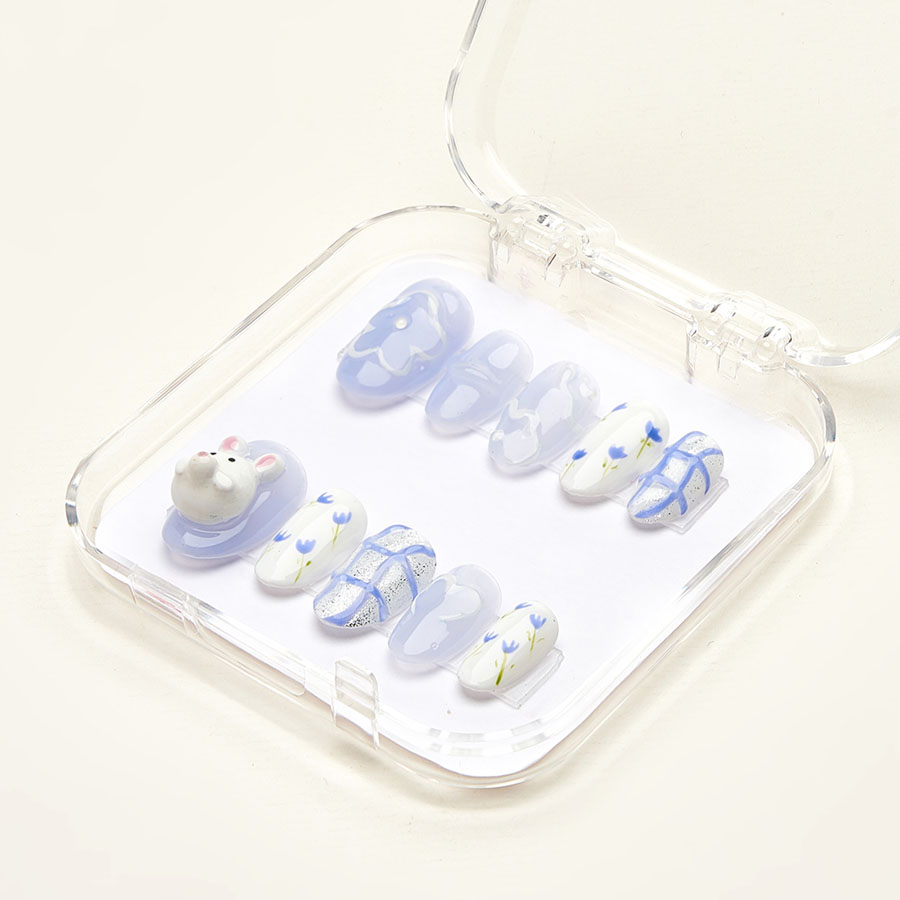Press on nails lovely blue 1025