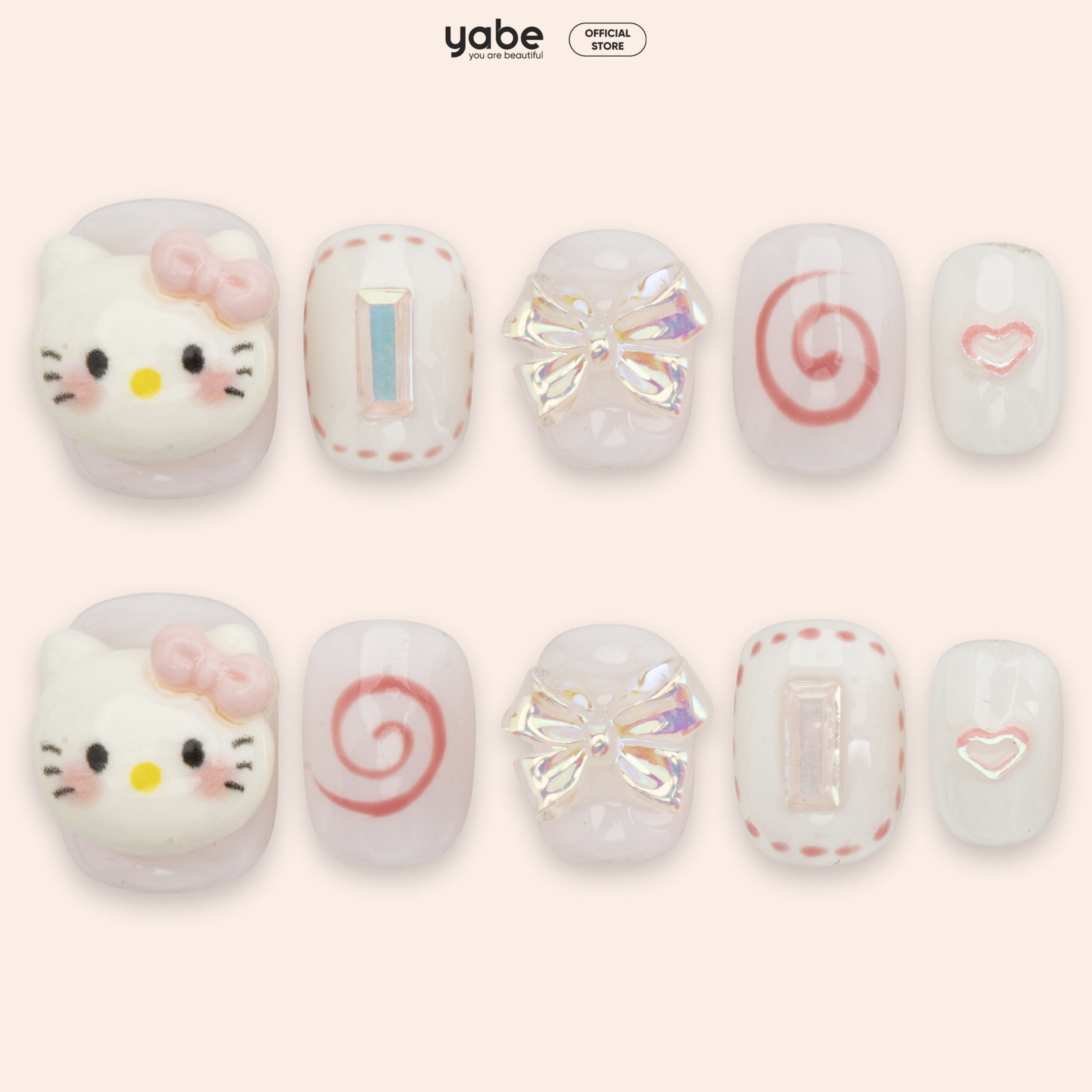 Press on nails lovely pink 1035