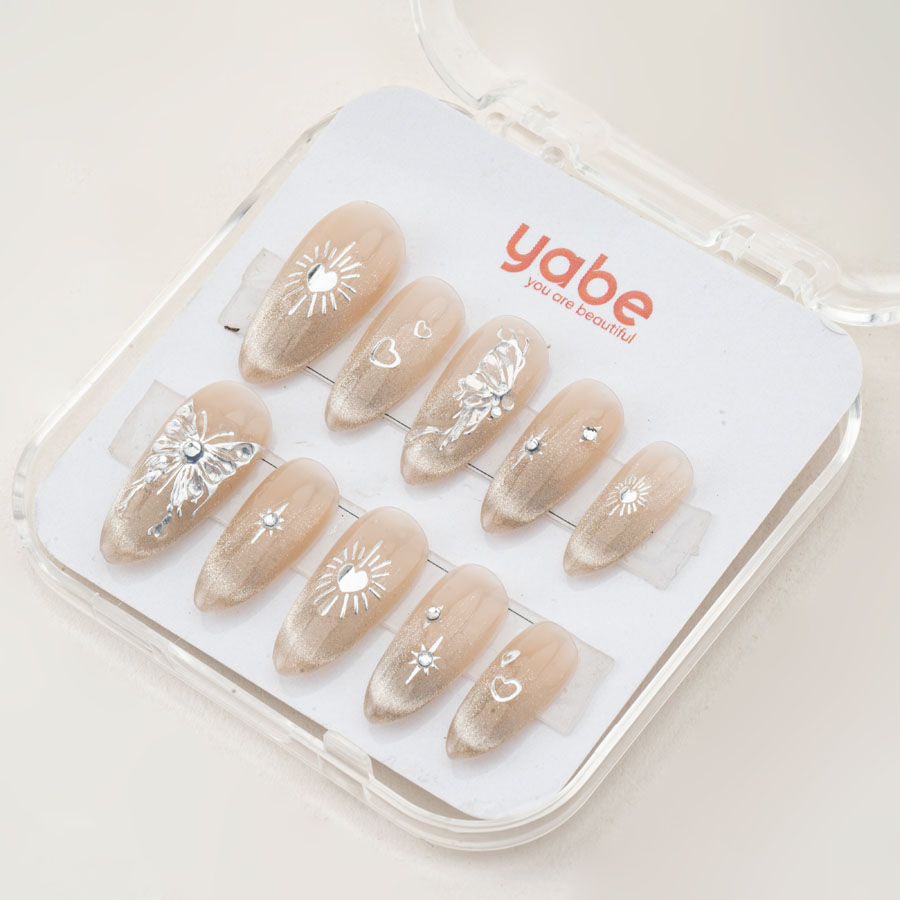 Press on nails beauty cream 1054