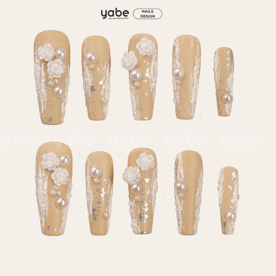 Press on nails beauty cream 1055