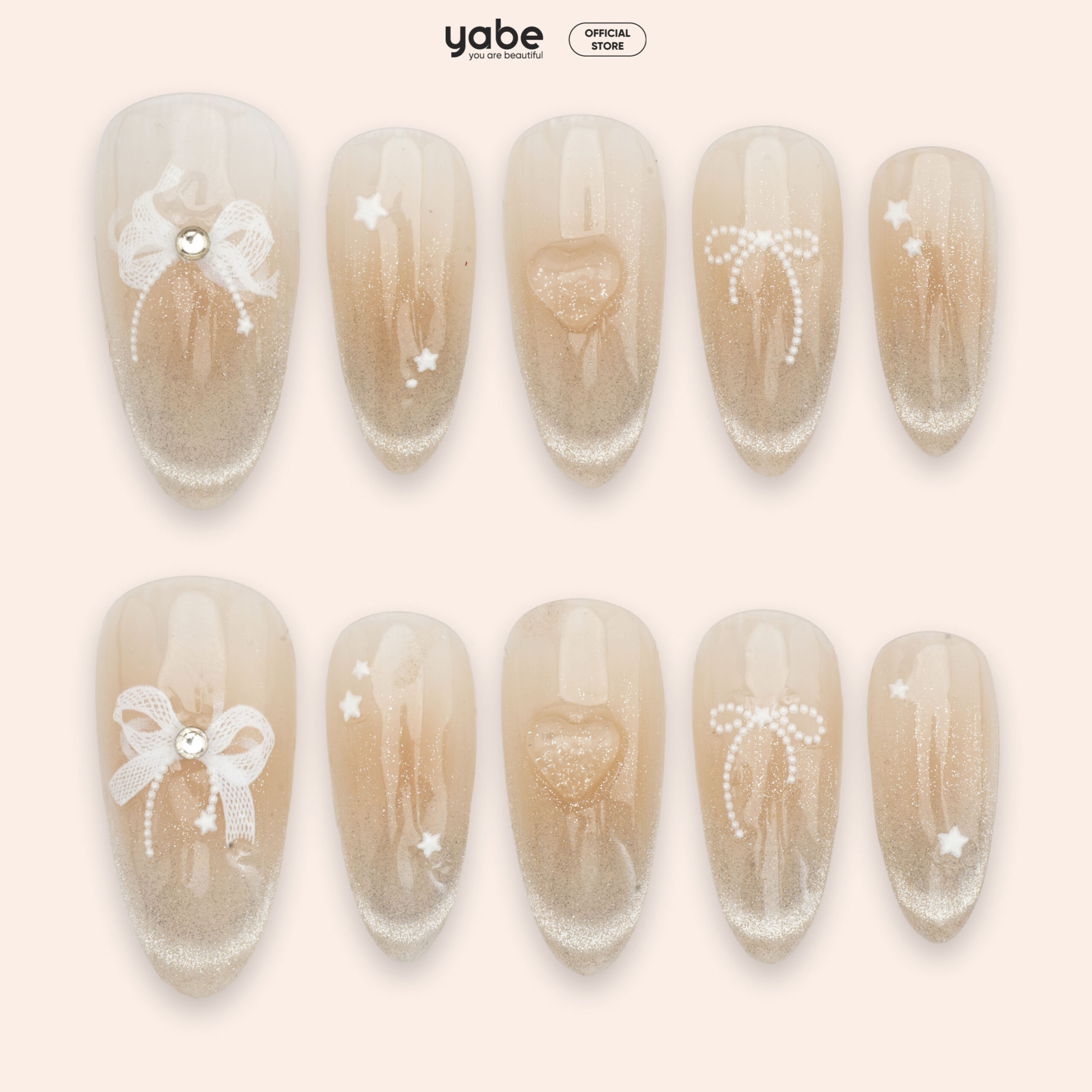 Press on nails beauty cream 1057