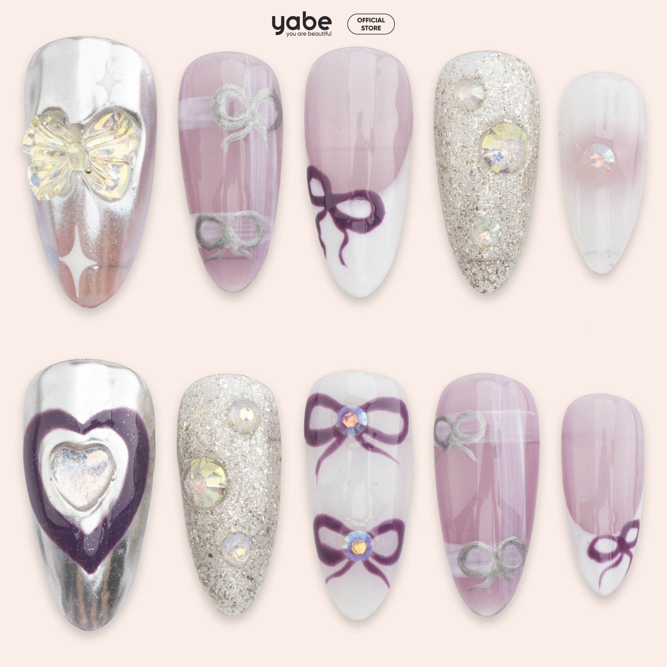 Press on nails beauty purple 1061