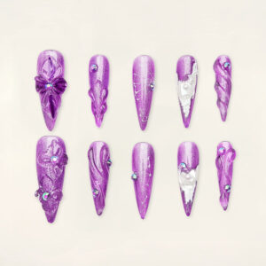 Press on Nails Beauty Purple 1066