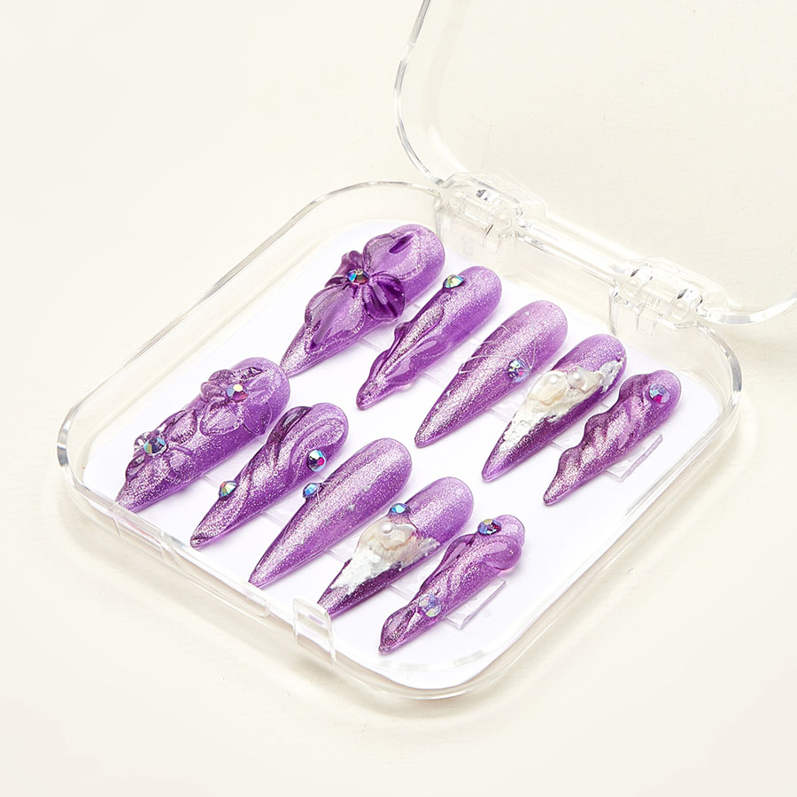 Press on nails beauty purple 1066