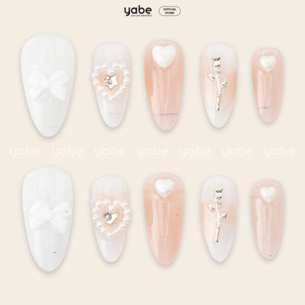 Press on nails beauty white 1075