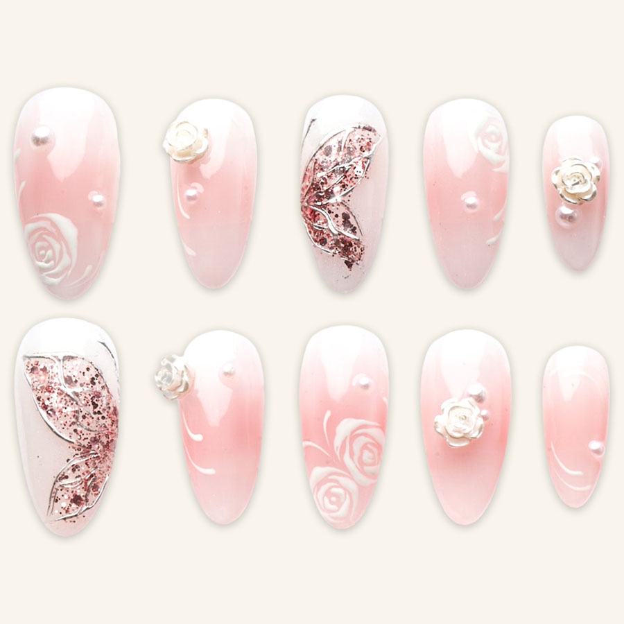 Press on nails beauty pink 1080