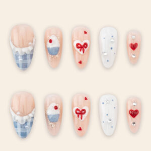 Press on Nails Beauty Blue 1098