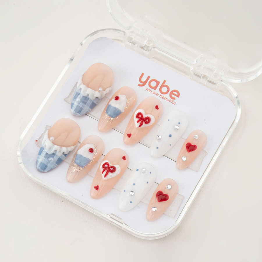 Press on nails beauty blue 1098