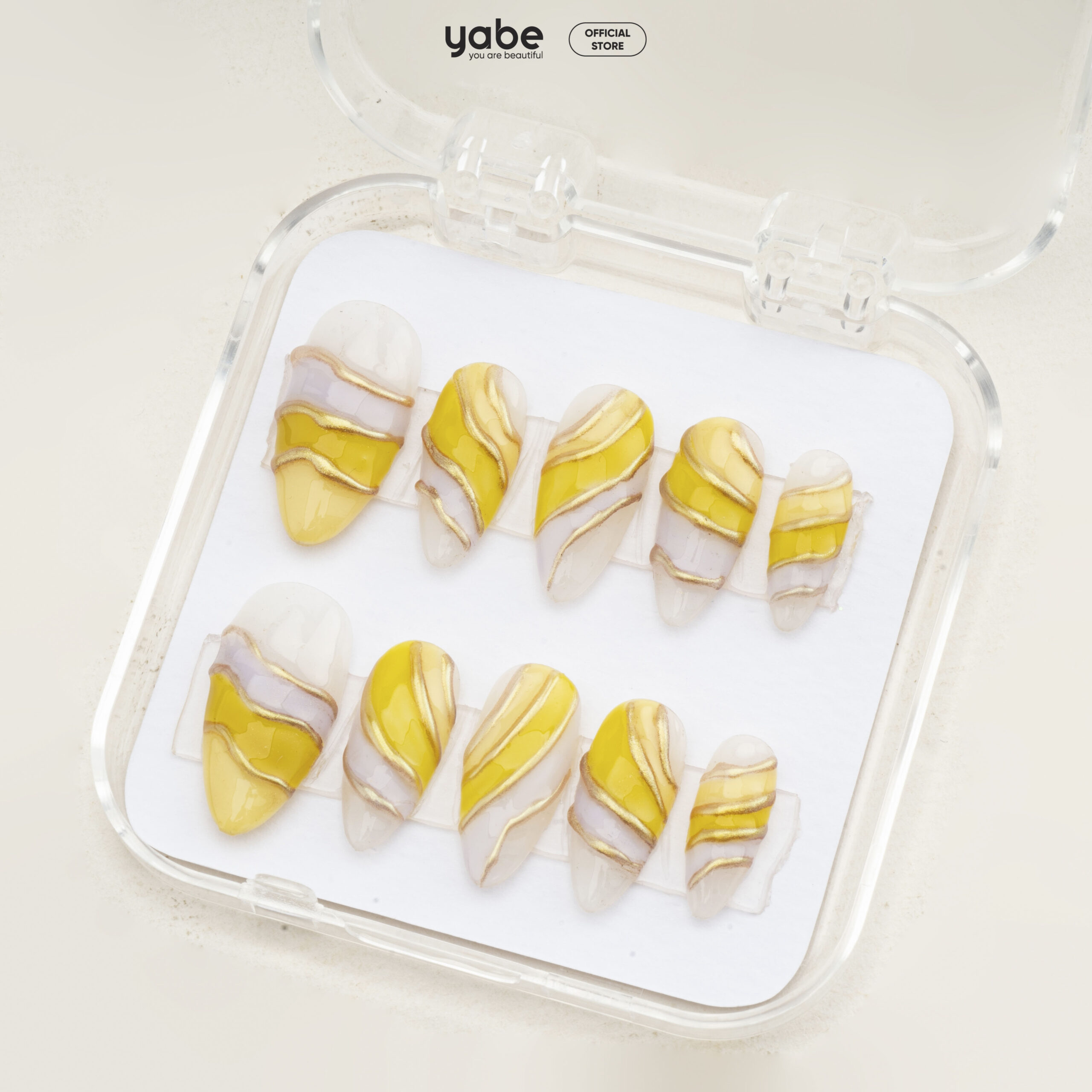 Press on nails beauty yellow 1099