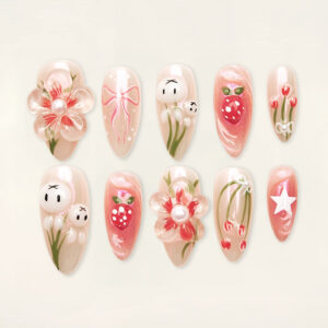 Press on Nails Luxury Pink 1104