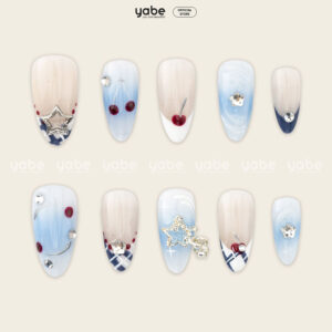 Press on Nails Shinny Blue 1111