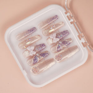 Press On Nails Shinny Pink 1119