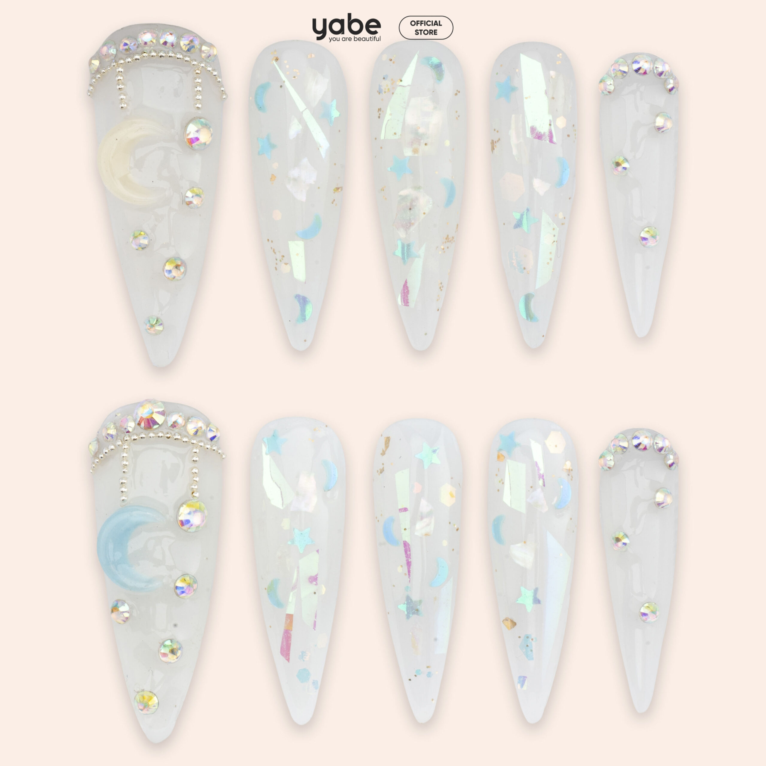 Press on nails shinny white 1120