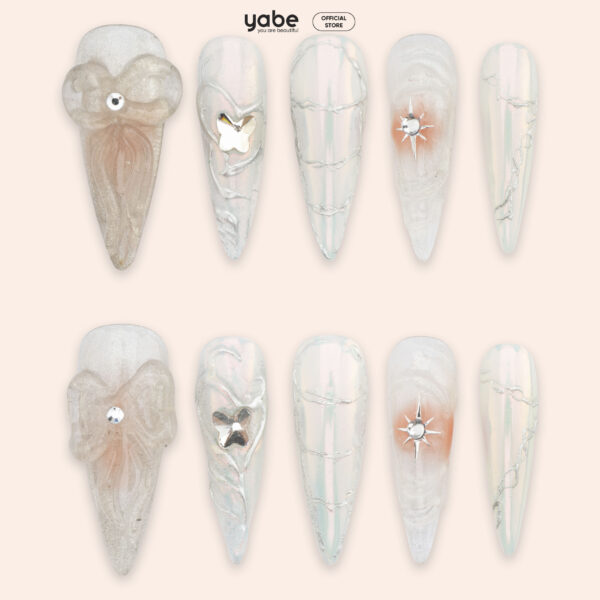 Press on nails trendy white 1127