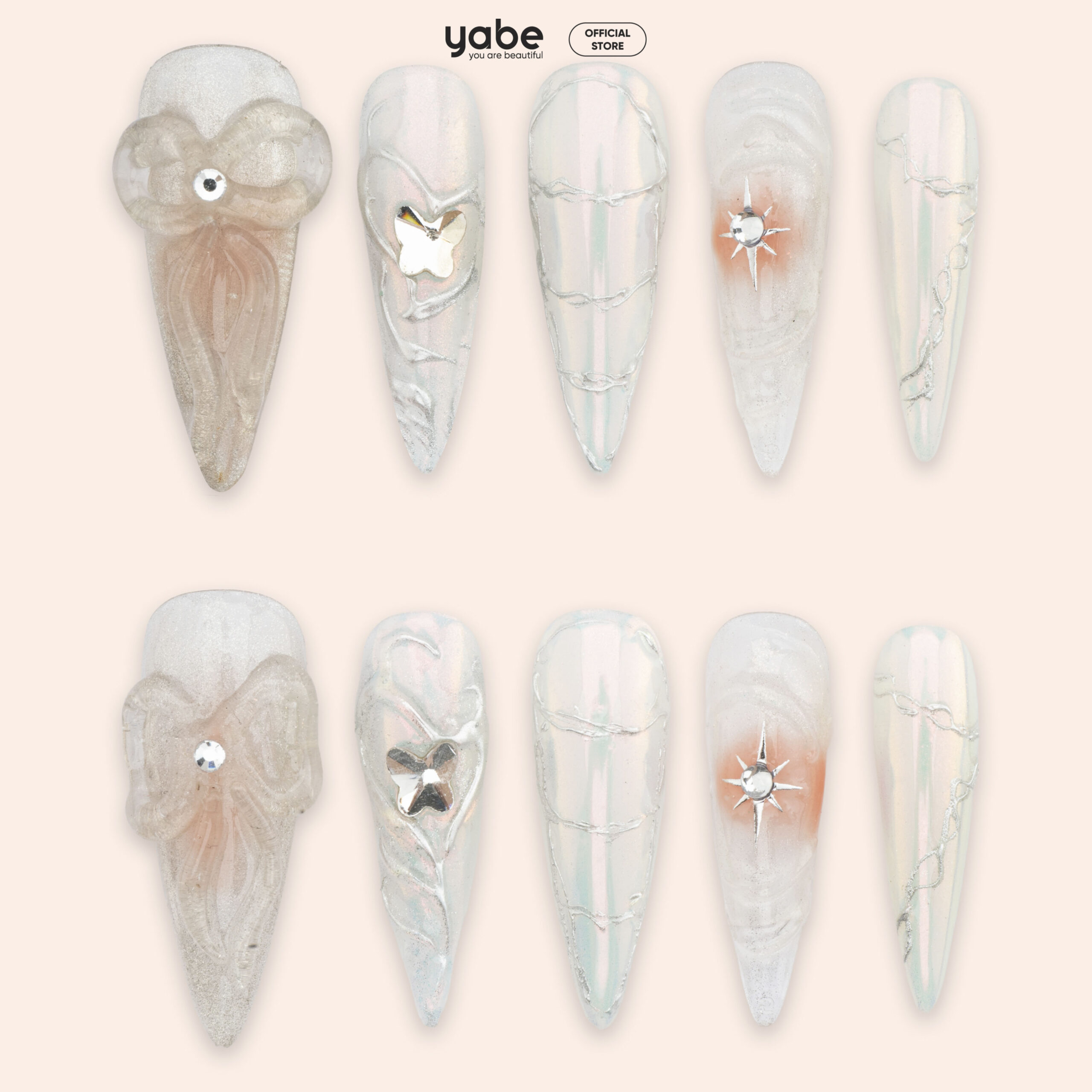 Press on nails trendy white 1127