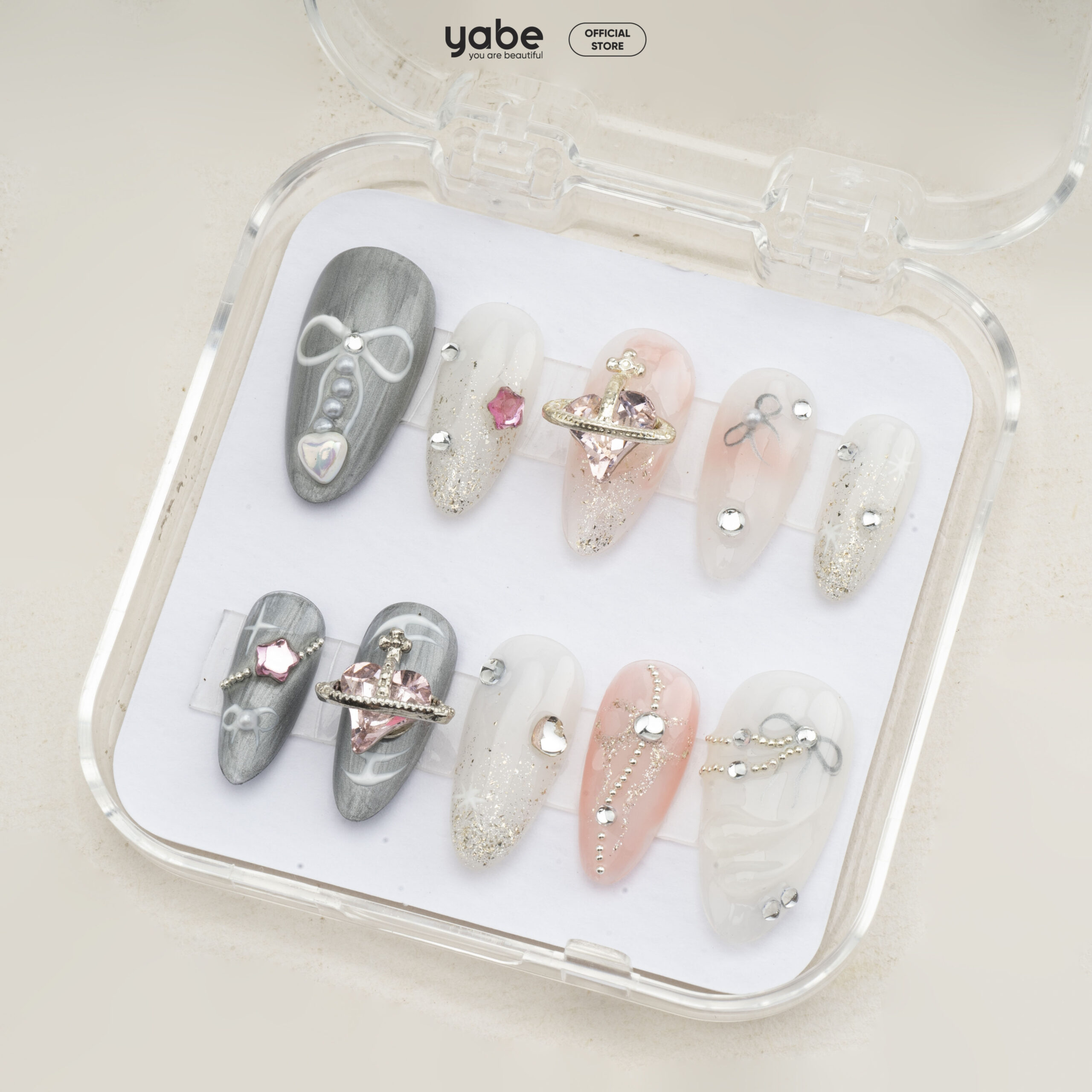 Press on nails trendy white 1143