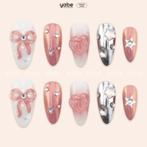 Press on Nails Shinny Pink 1154