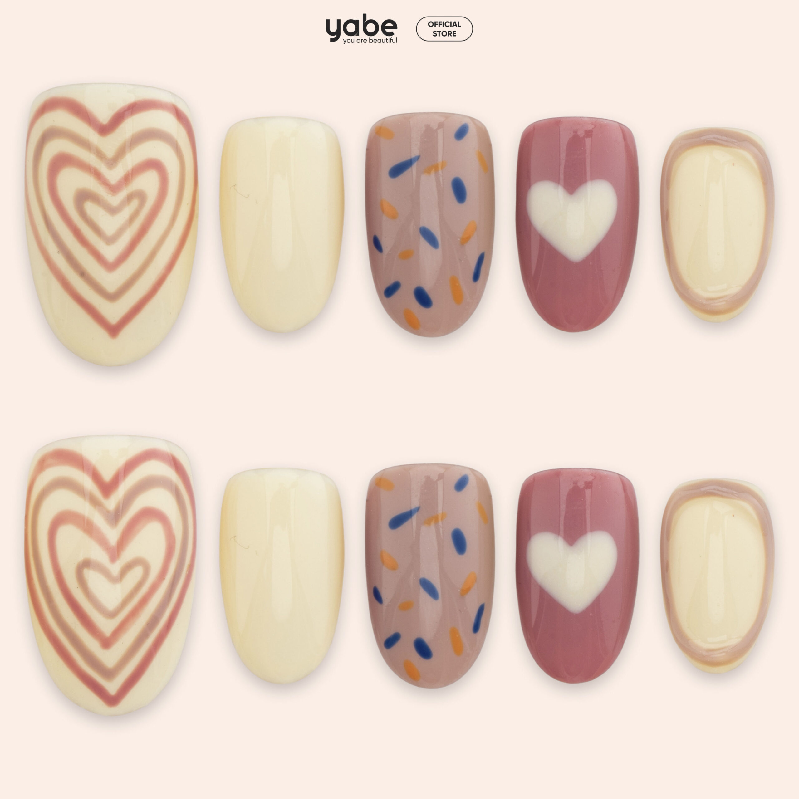 Press on nails lovely pink 1158