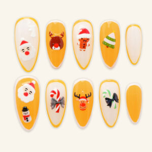 Press on Nails Beauty Yellow Noel 1170
