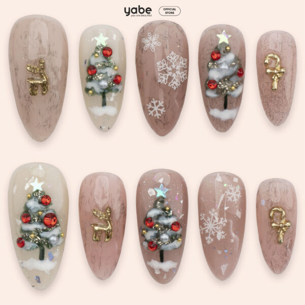 Press on nails beauty pink noel 1182
