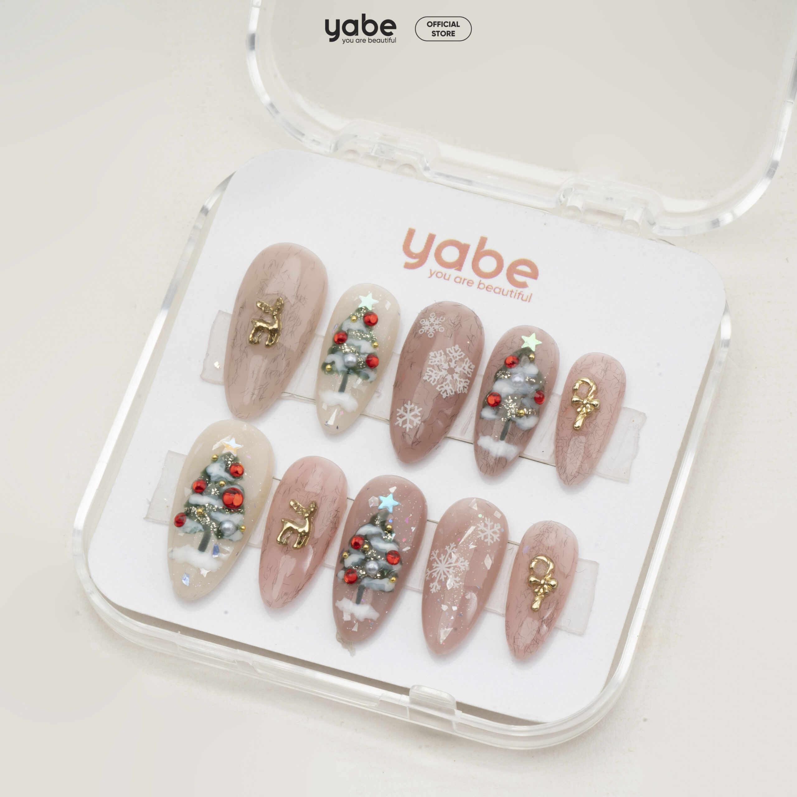 Press on nails beauty pink noel 1182