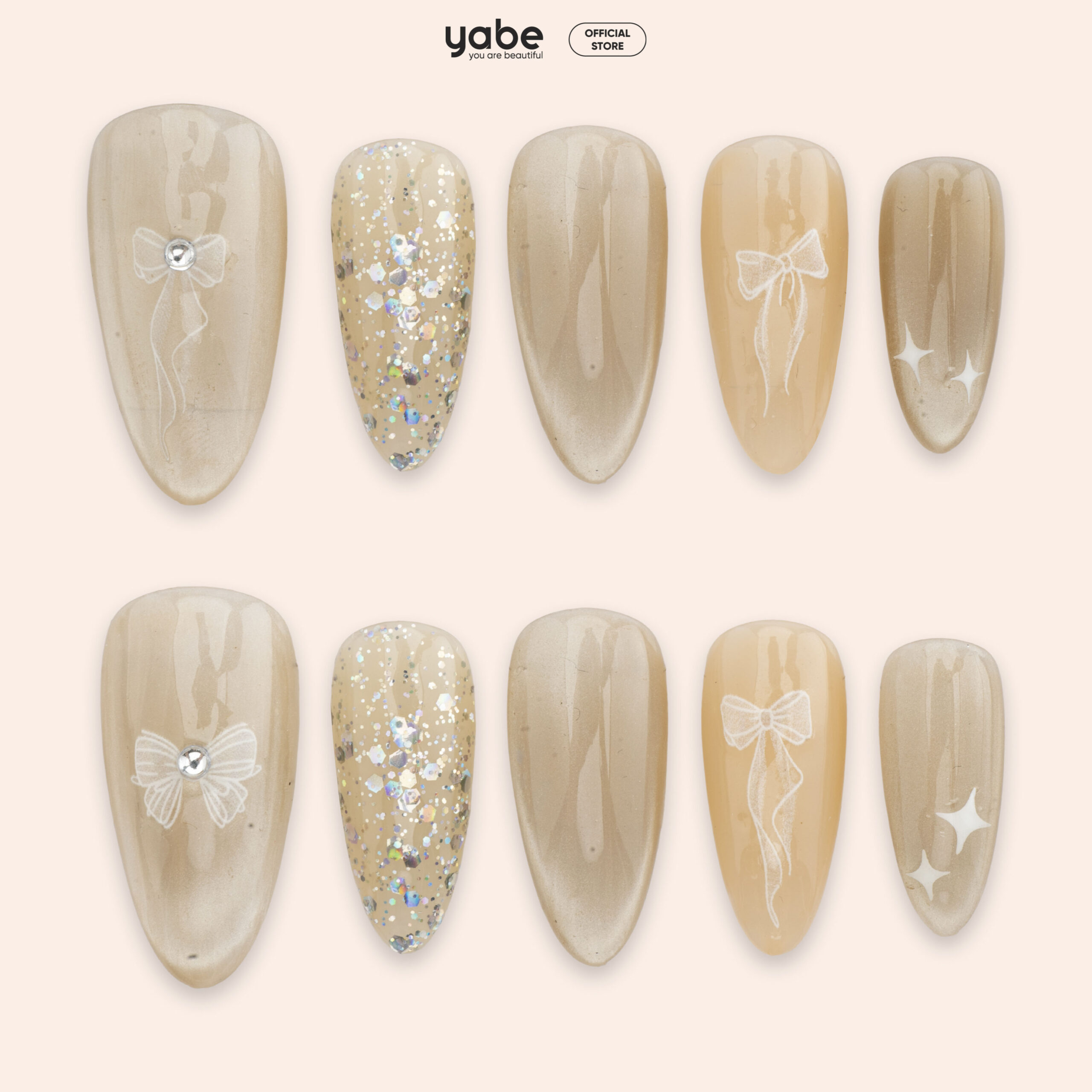 Press on nails beauty cream 1188