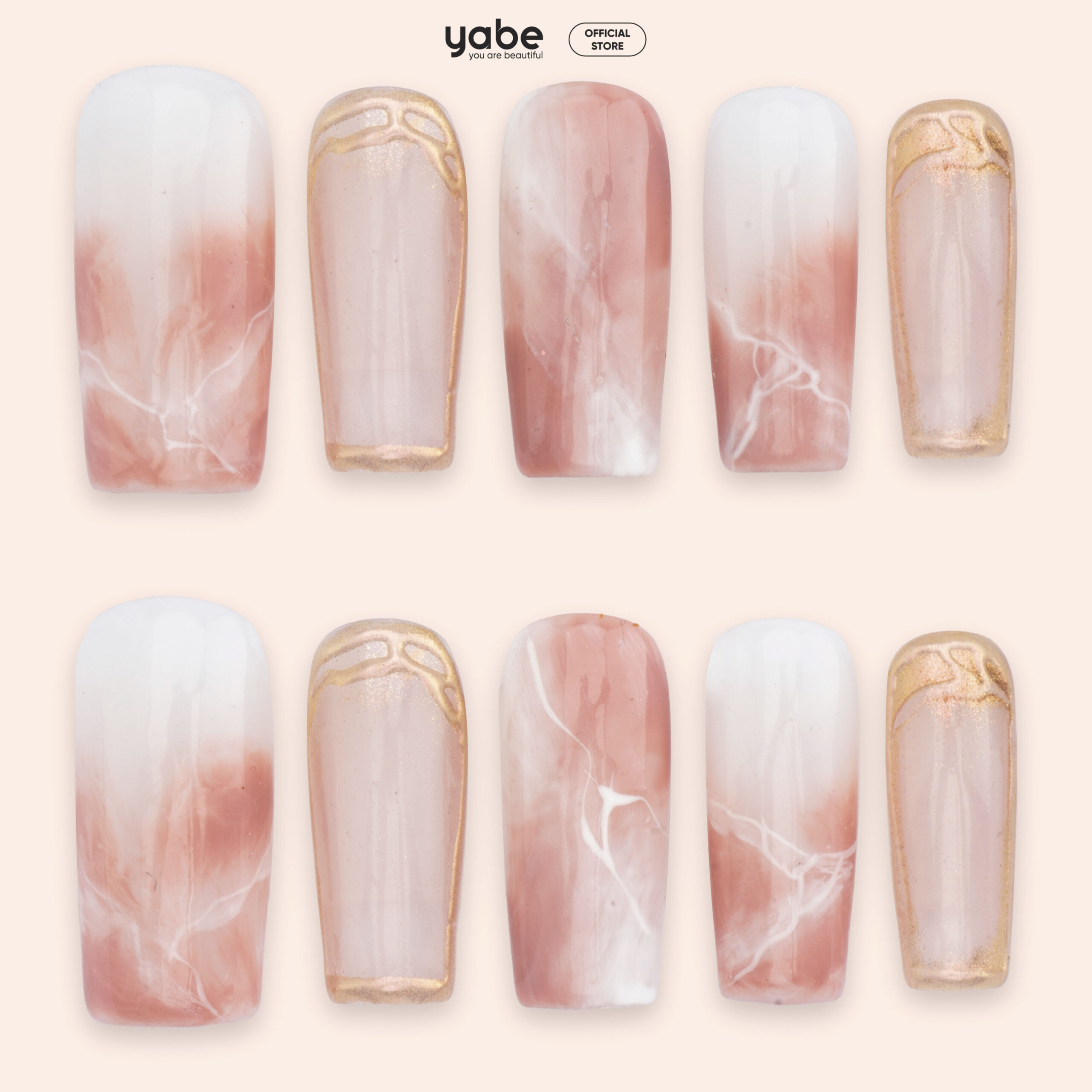 Press on nails beauty pink 1228
