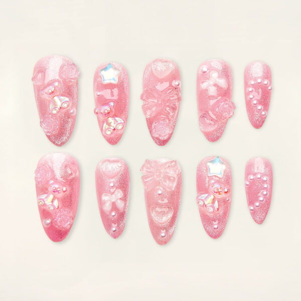 Press on nails beauty pink 1232