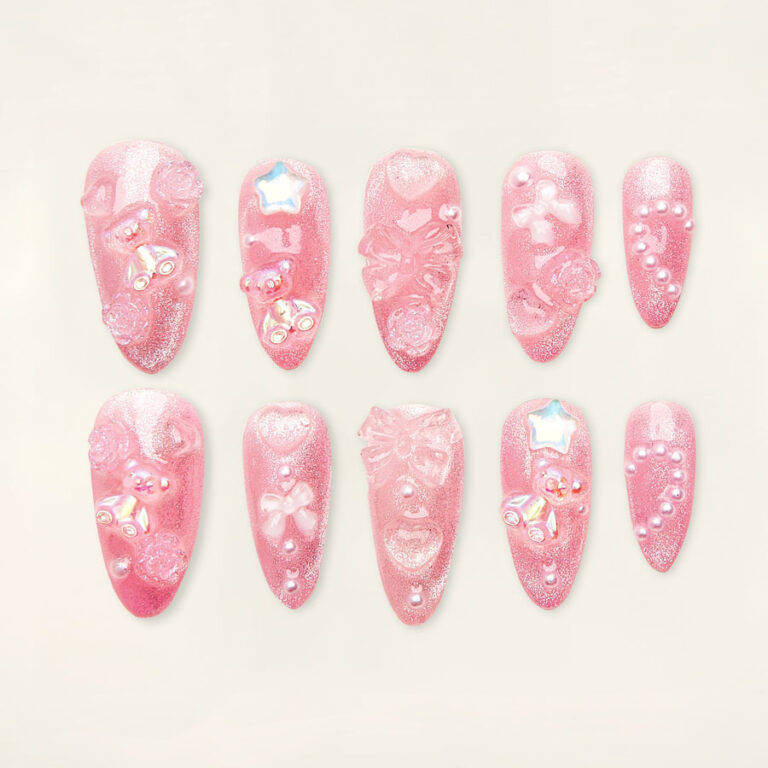 Press on nails beauty pink 1232