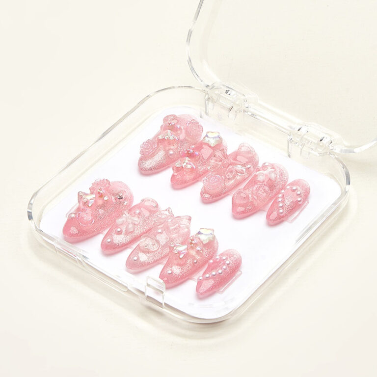 Press on nails beauty pink 1232