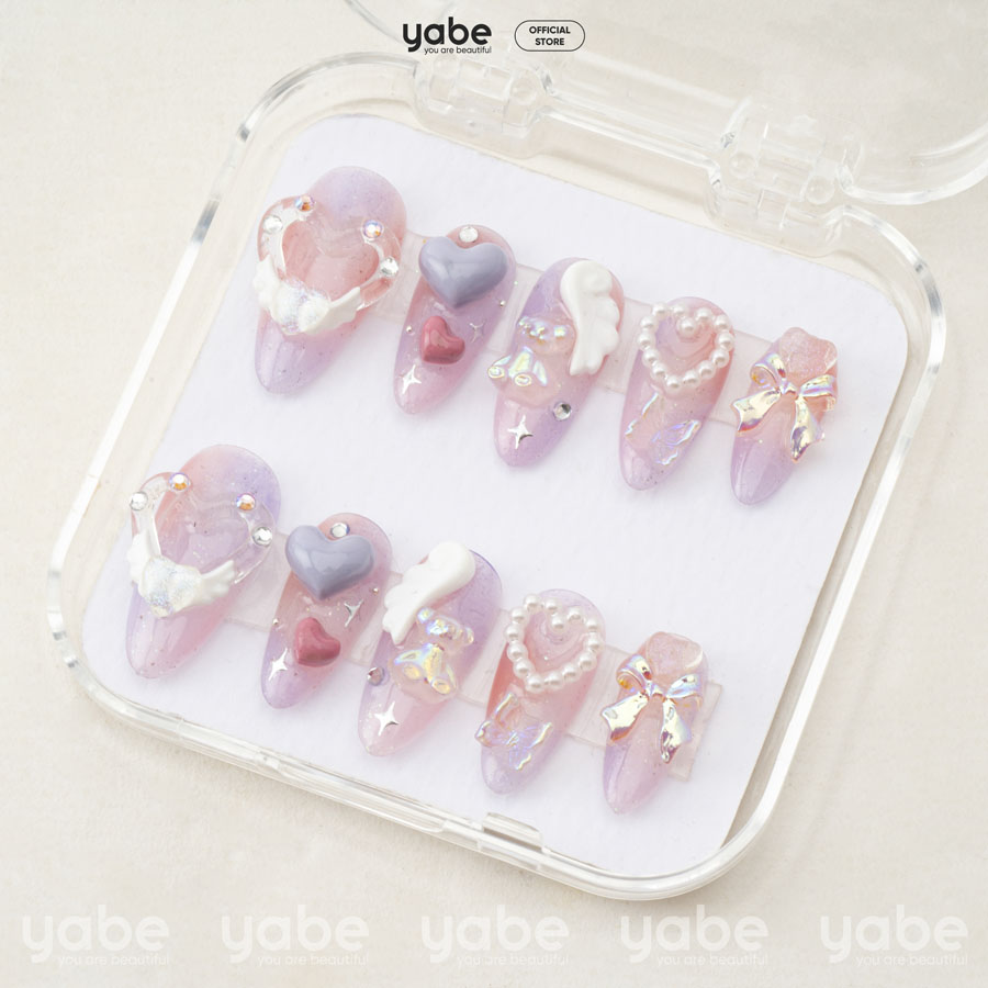 Press on nails trendy purple 1264