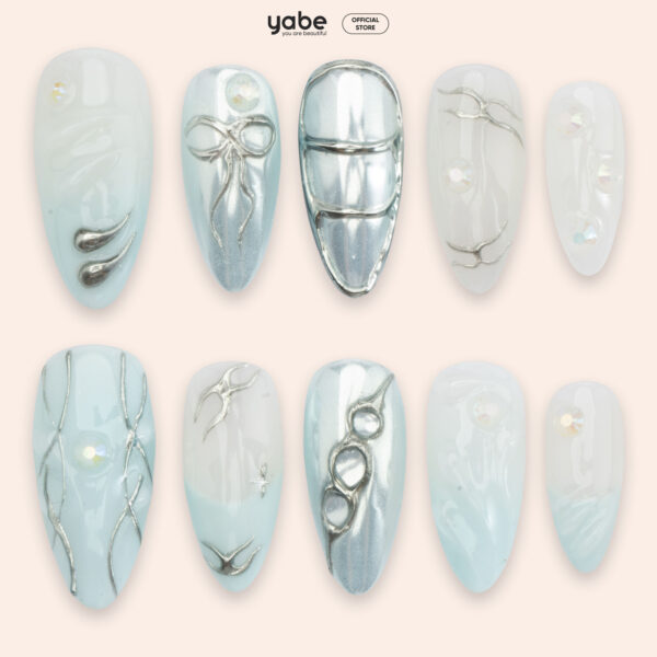 Press on nails trendy blue 1268