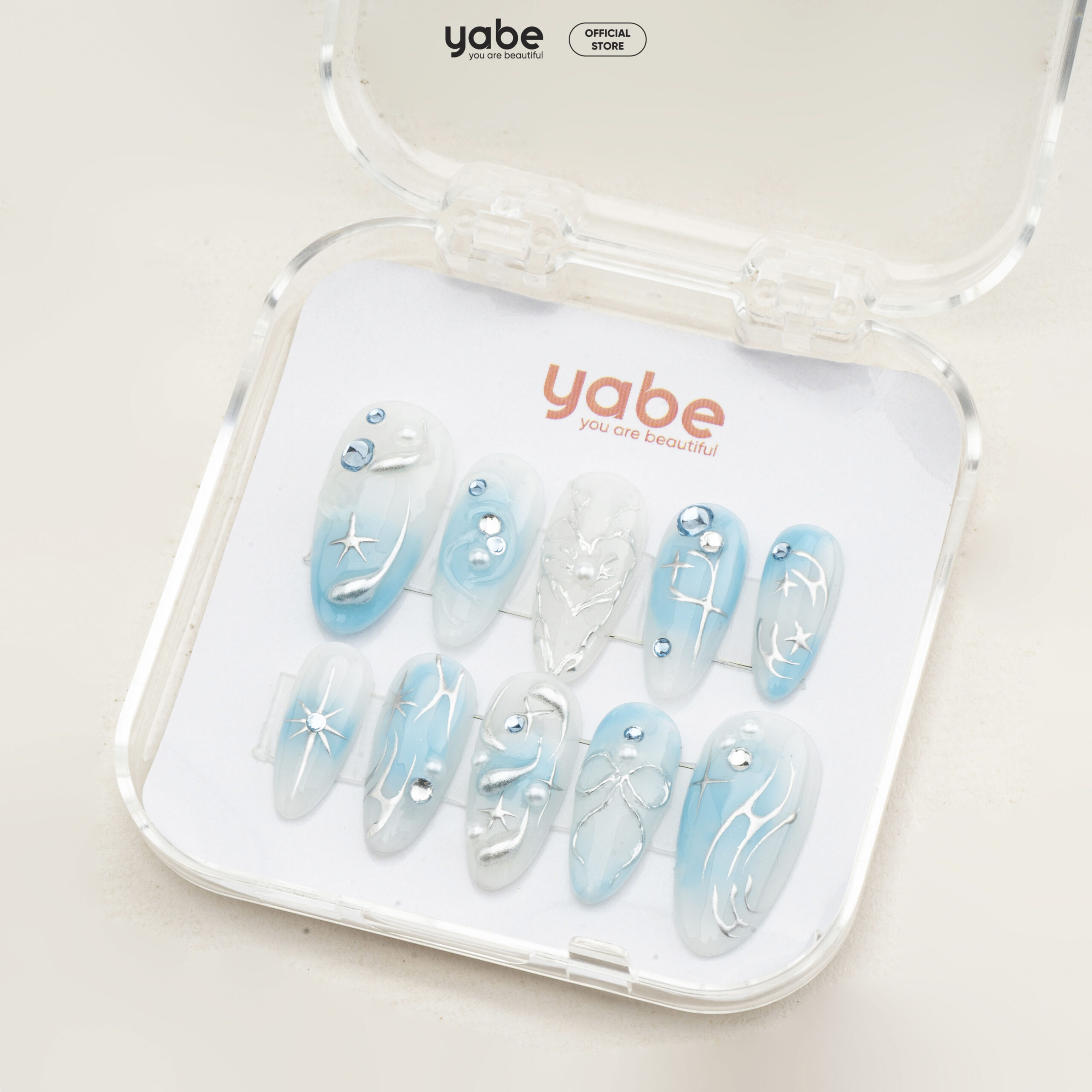 Press on nails trendy blue 1317