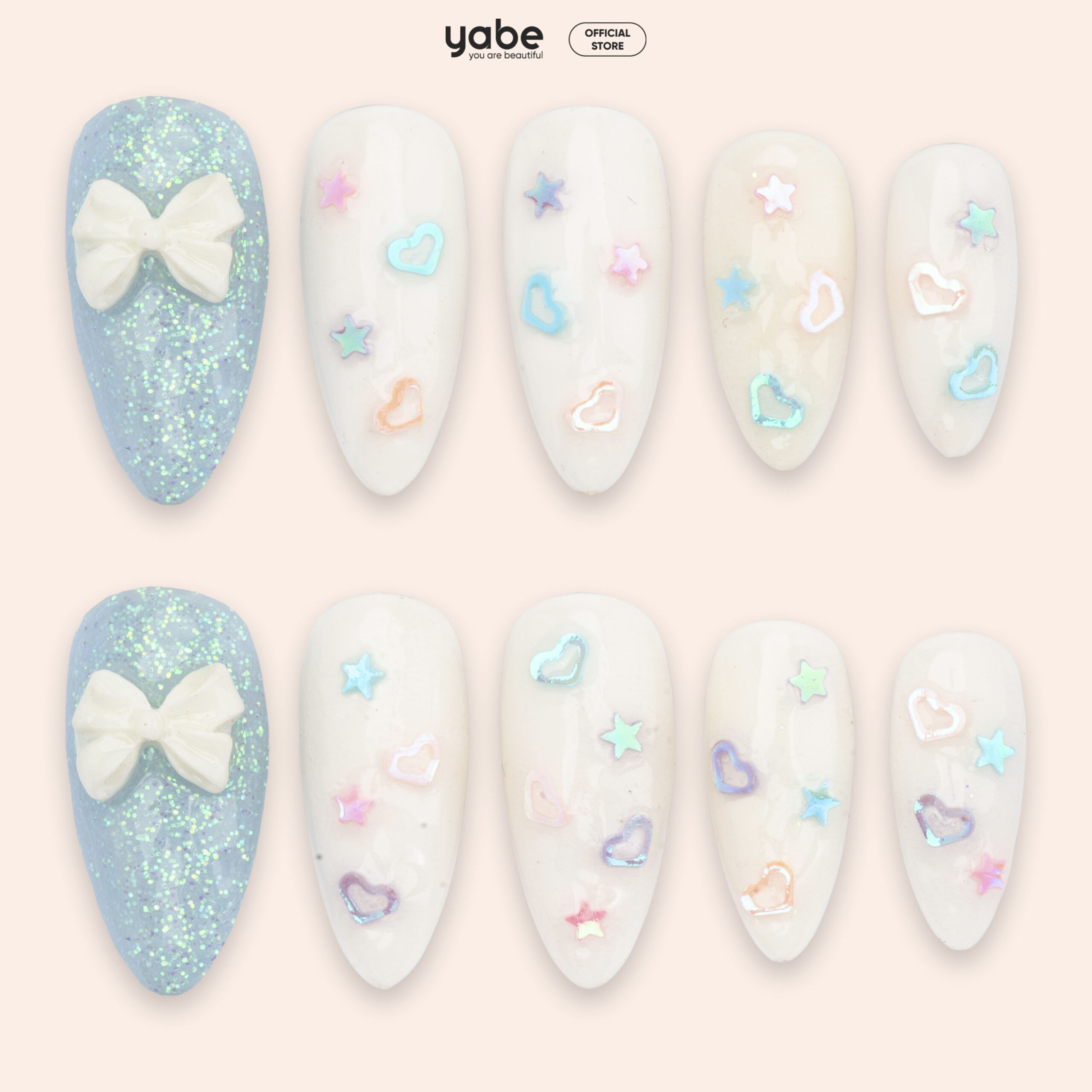 Press on nails beauty blue 1320