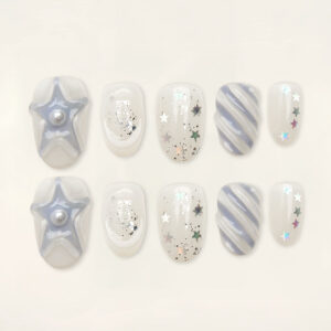 Press on Nails Lovely Blue 1326