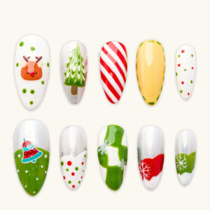 Press on Nails Beauty Green Noel 1346
