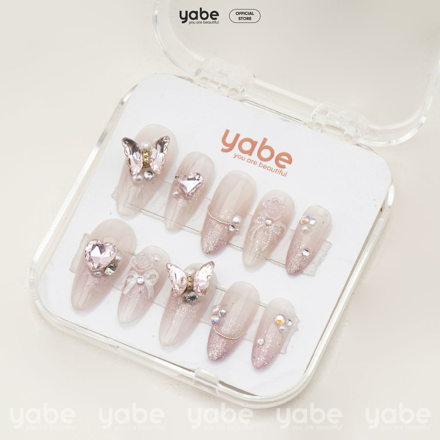 Press on nails shinny pink 1371