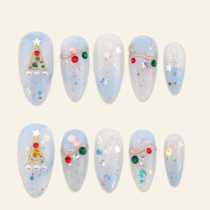 Press on Nails Beauty Blue 1376