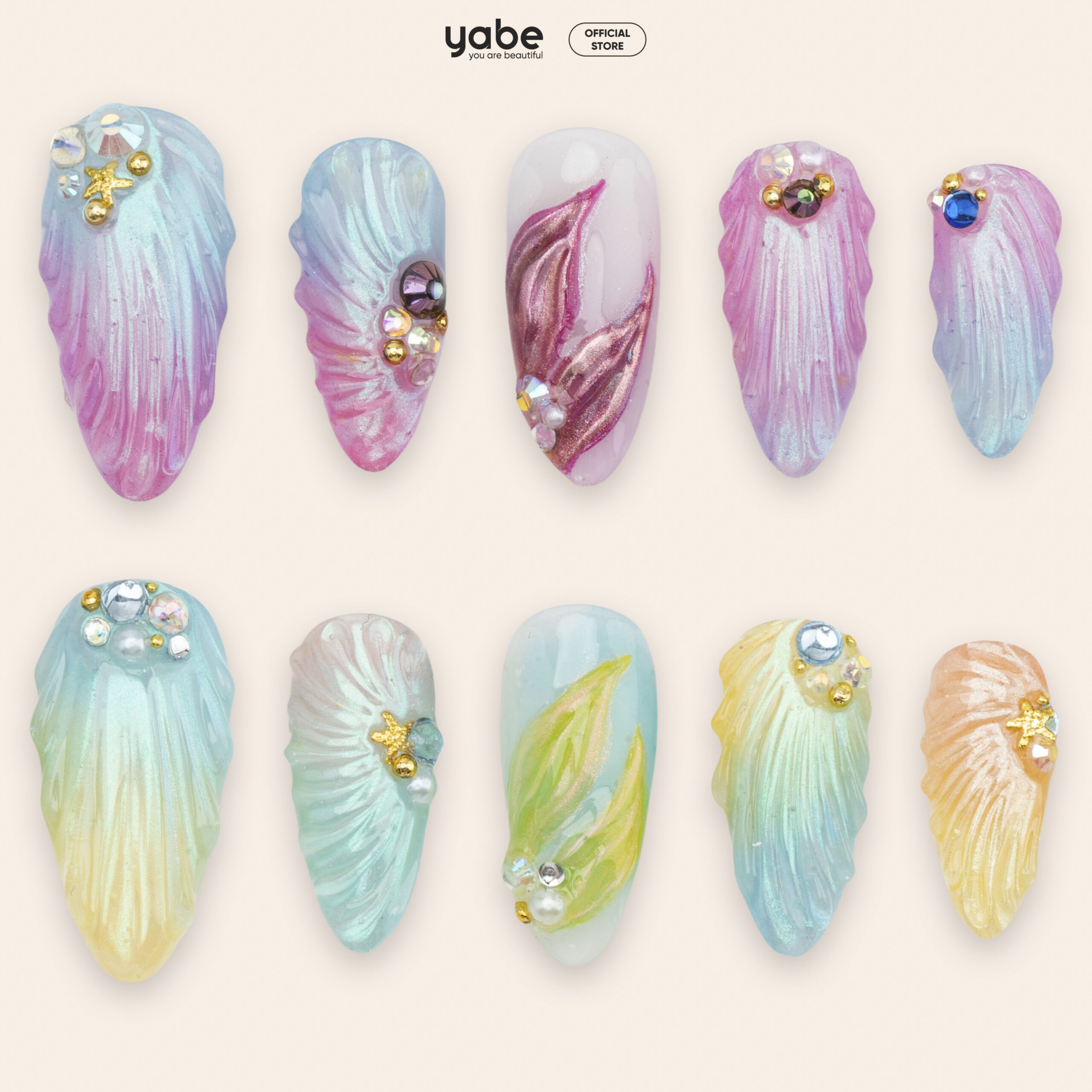 Press on nails gel 3d 1444