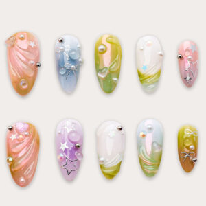 Press on Nails Shinny Mixcolor 1556