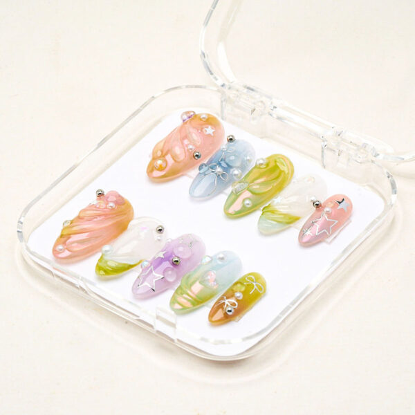 Press on nails shinny mixcolor 1556