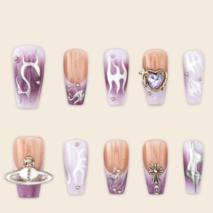 Press on Nails Shinny Purple 1564