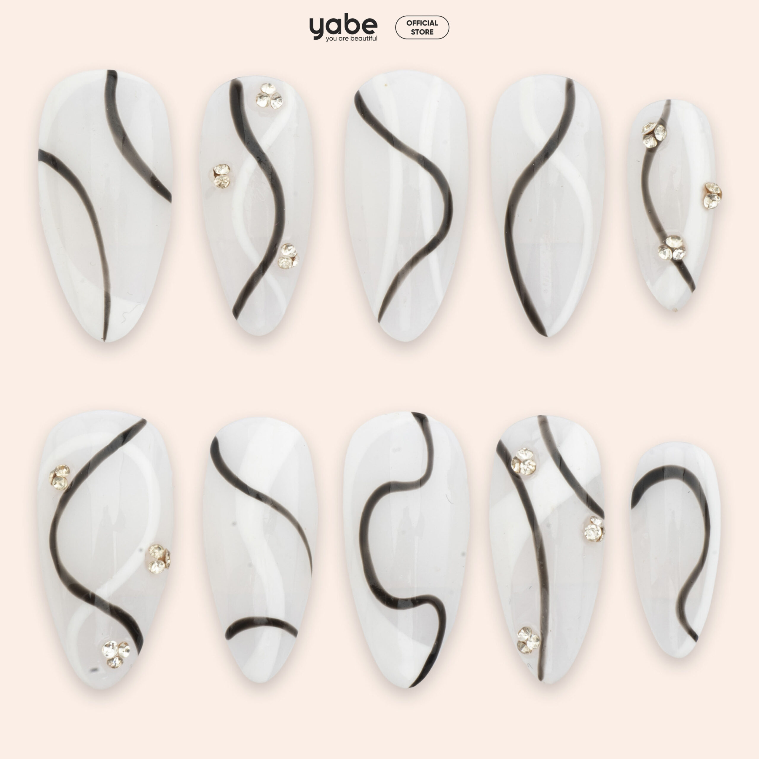 Press on nails beauty white 1567