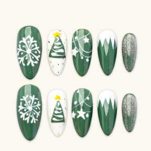 Press on Nails Beauty Green 1571